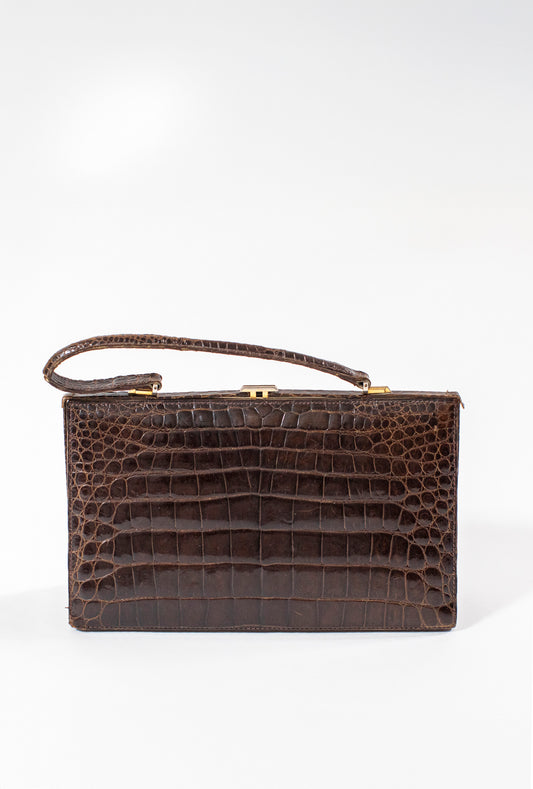 Vintage Brown Crocodile Bag