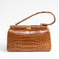 Vintage Caramel Brown Crocodile Handbag