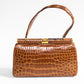 Vintage Caramel Brown Crocodile Handbag