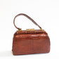 Vintage 40's Brown Croc Bag