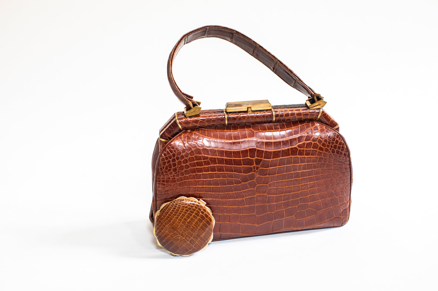 Vintage 40's Brown Croc Bag