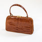 Vintage Caramel Brown Croc Bag