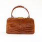 Vintage Caramel Brown Croc Bag