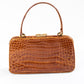 Vintage Caramel Brown Croc Bag