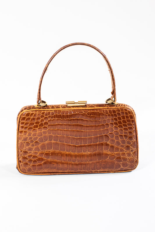 Vintage Caramel Brown Croc Bag