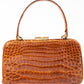 Vintage Caramel Brown Croc Bag