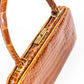 Vintage Caramel Brown Croc Bag