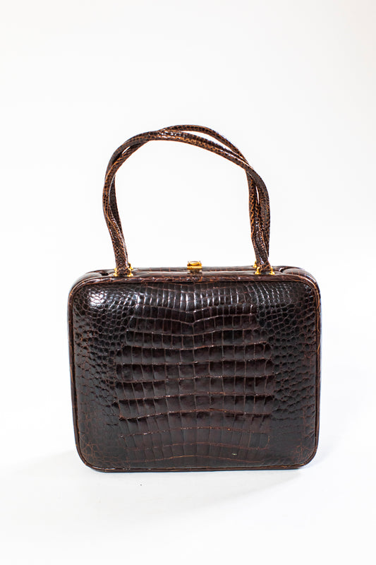 Vintage Brown Crocodile Bag