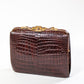 Large Vintage Brown Croc Bag with a Chain