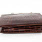 Large Vintage Brown Croc Bag with a Chain