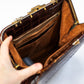 Large Vintage Brown Croc Bag with a Chain