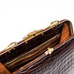 Large Vintage Brown Croc Bag with a Chain