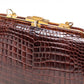 Large Vintage Brown Croc Bag with a Chain