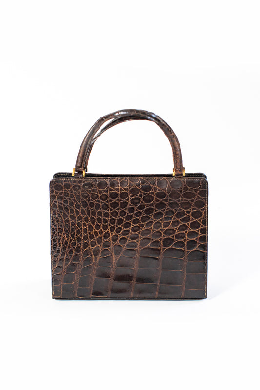 Vintage 60's Brown Croc Bag