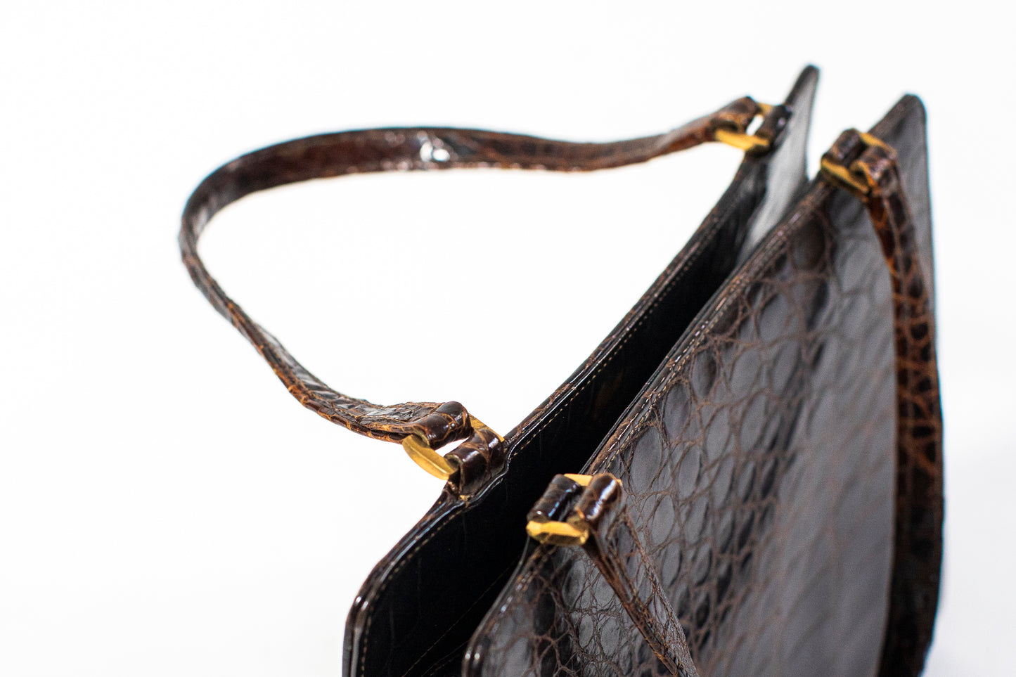 Vintage 60's Brown Croc Bag