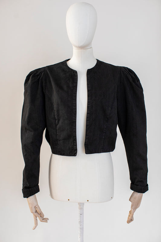 Vintage Austrian Black Wild Silk Blazer by Sportalm Size XS-S