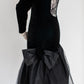 Vintage Black Velvet Evening Dress by KENZO Size XS-S