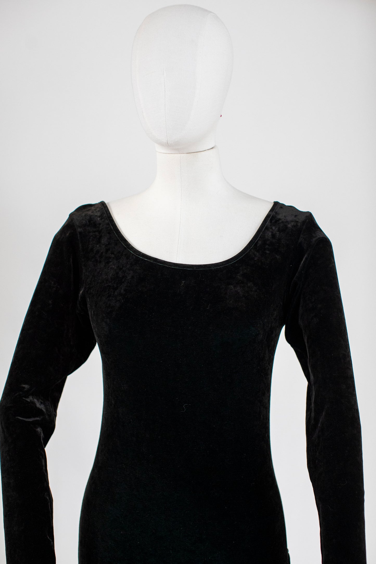 Vintage Black Velvet Evening Dress by KENZO Size XS-S