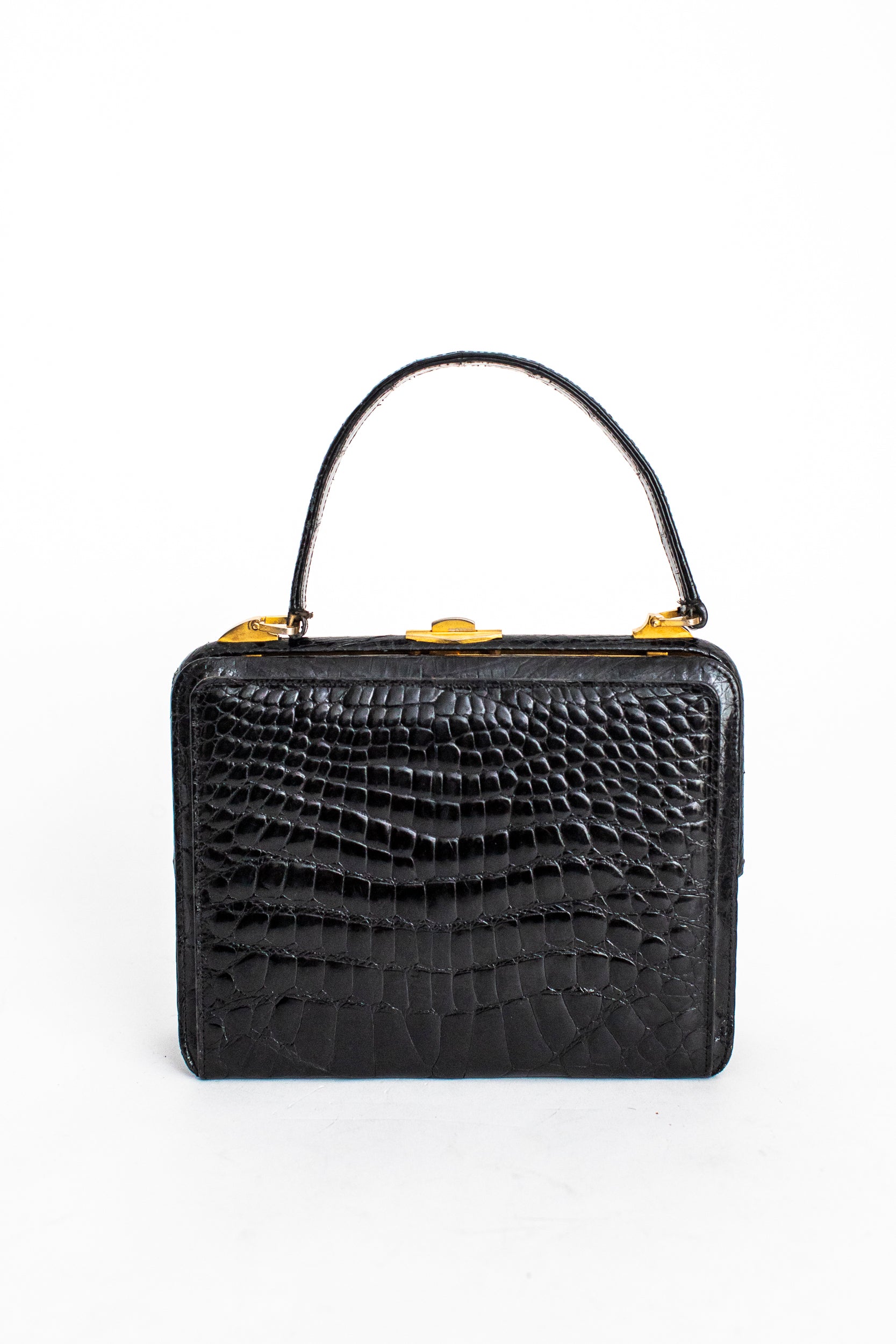 Gorgeous Vintage 50s/60s Black Crocodile Skin Classic Ladylike Bag By –  Brand Spanking Vintage