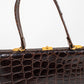 Vintage Burgundy Brown Croc Leather Handbag