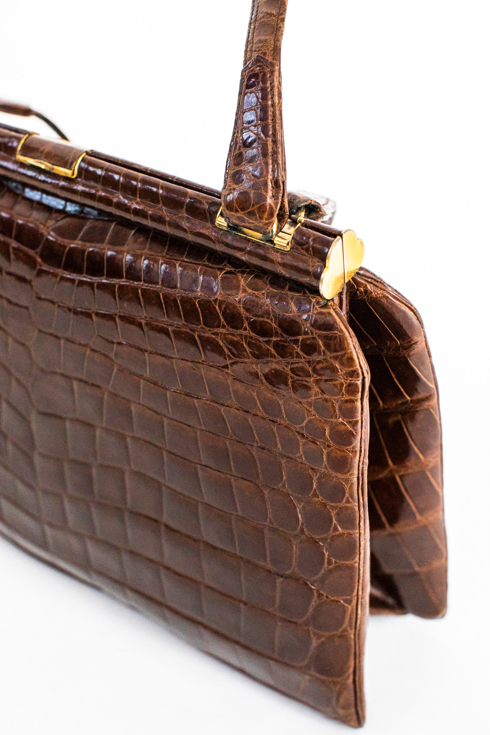 Vegan Alligator Leather Purse Crocodile bag with... - Depop