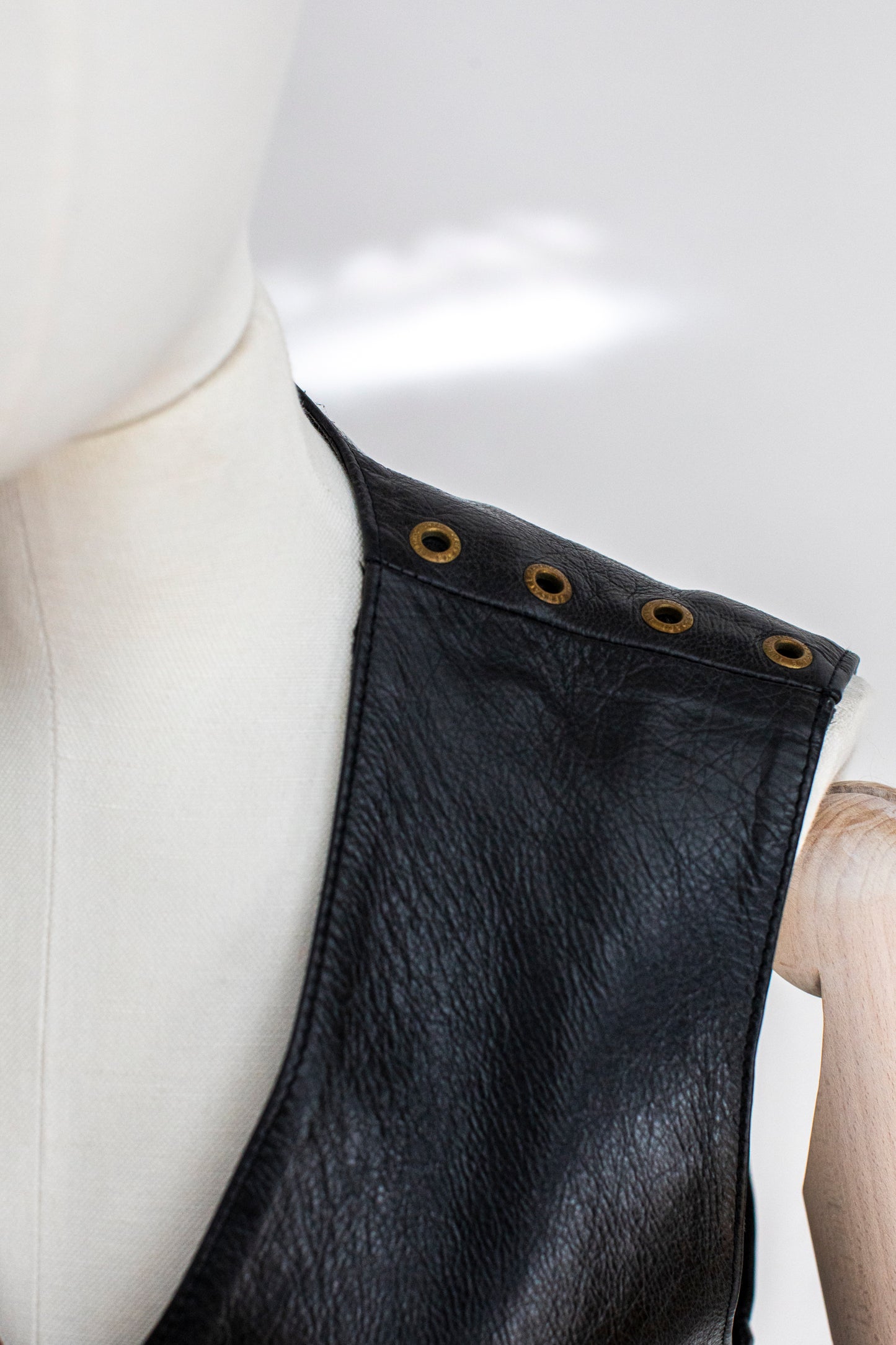 Vintage Versace Jeans Coutur Black Leather Vest
