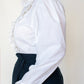 1980s Vintage embroidered cotton white blouse Size S-M
