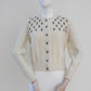 Vintage Beige Austrian Cardigan with Floral Embroidery Size XS-S