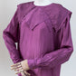1980s Vintage Purple Silk Blouse Size M-L