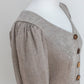 1980's Vintage Austrian Beige Linen Dress with Tapestry Deco - Size XS