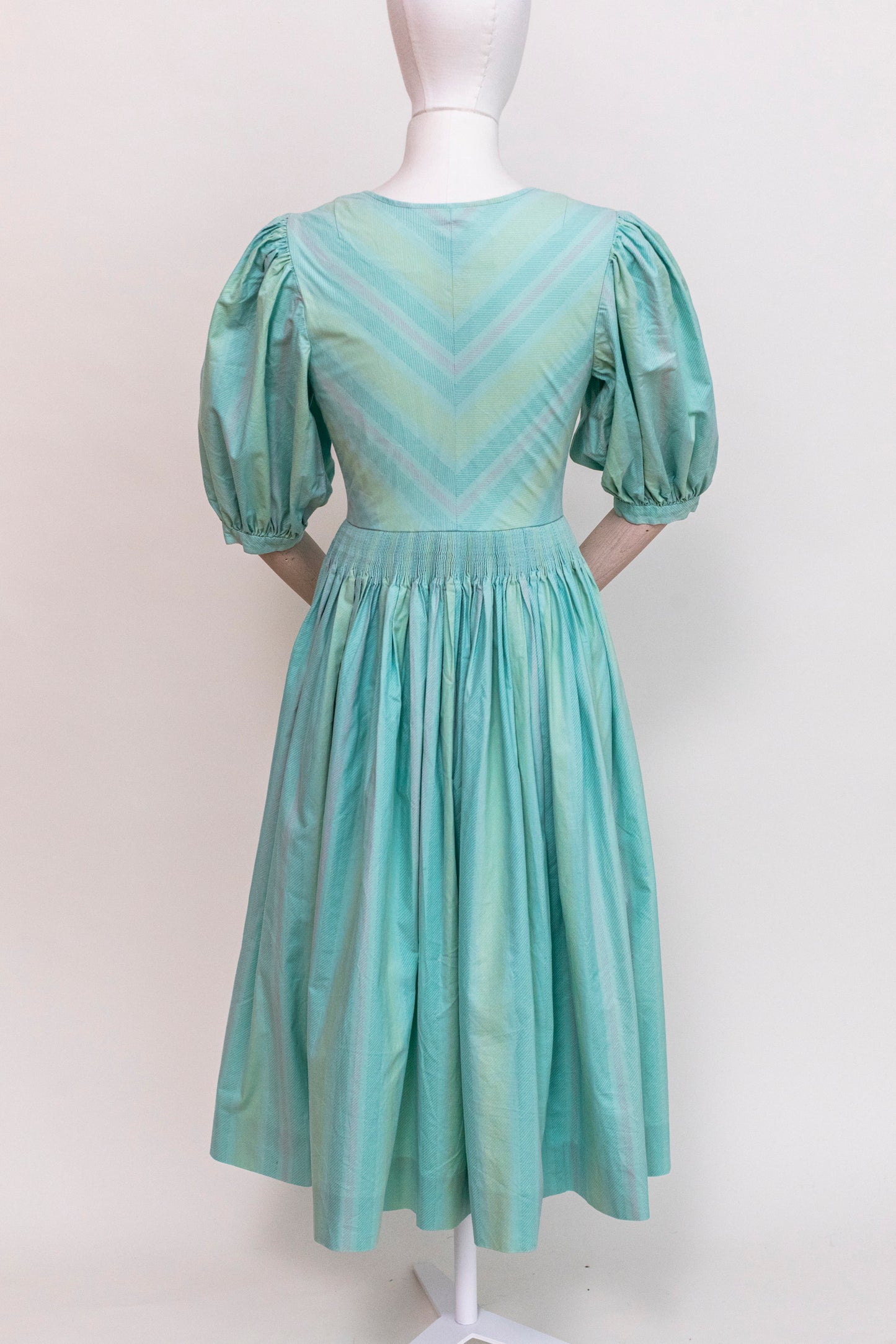 1970's Vintage Austrian Apron Blue Cotton Dress - Size XXS/XS