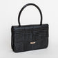 1960 Vintage Black Croc Leather Handbag