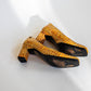Vintage Pierre Cardin Yellow Leather Pumps with Reptile Texture SIZE 39
