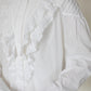 1980s Vintage White Cotton Lace Blouse Size L-XL