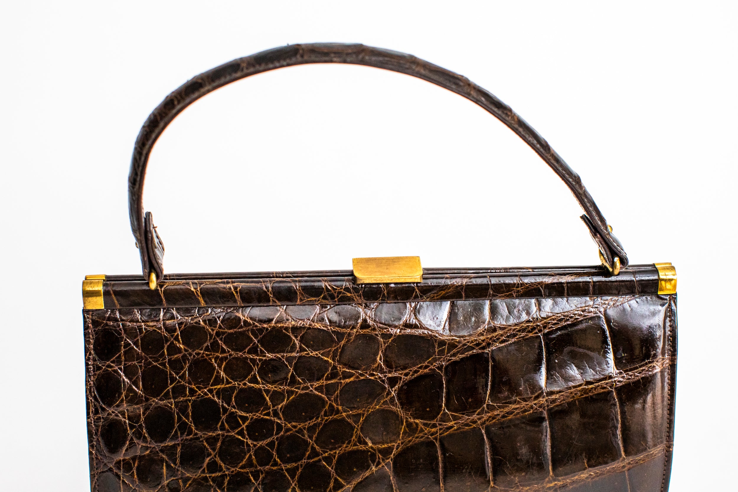 Crocodile Skin Shoulder Bag Crossbody Bag Handbag with Bamboo Handle | Leather  handbags, Bags, Fashion handbags