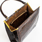 1960 Vintage Brown Crocodile Leather Handbag with a Wallet