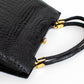 1970 Vintage Black Croc Leather Handbag